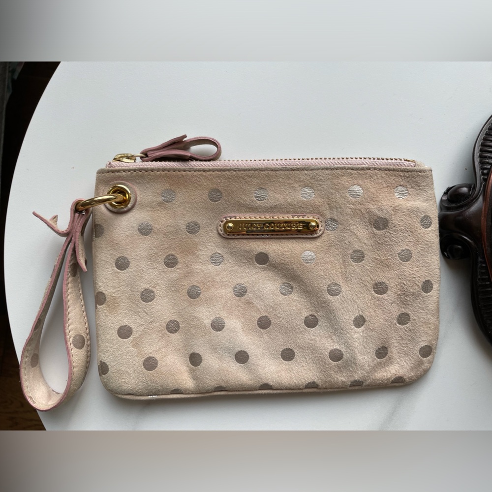 vintage juicy couture Y2K clutch bag 100%Genuine leather pink 9✖️6 in
